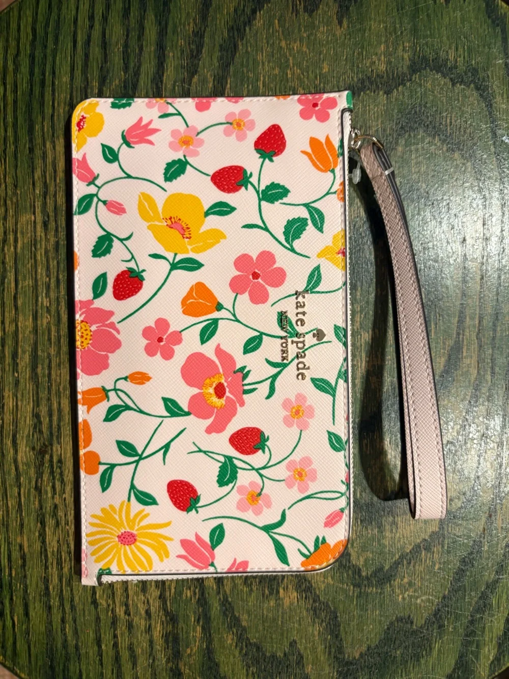 kate spade Floral & Strawberry Phone Wristlet in Pink, Yellow, Green